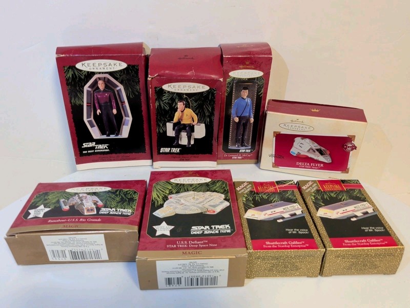 Star Trek Hallmark Ornament Lot Of 8. Including Shuttlecraft Galileo