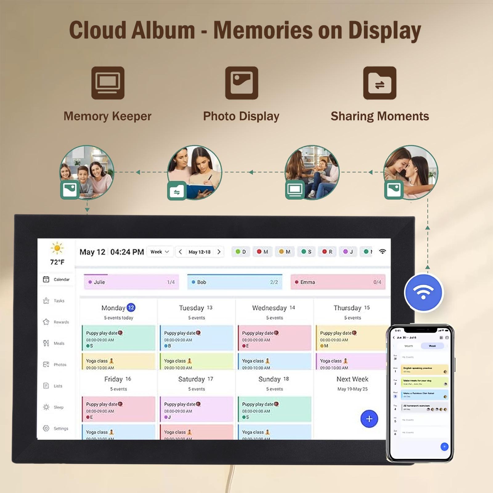 15.6 Inch Touchscreen Digital Calendar HD For Family Recommended