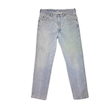 Vintage Wrangler Jeans Mens 34x32 Blue Straight Denim 5 Pocket USA Made 96501AS