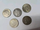 Lot of 5 Peace Dollar $1 Silver Coins 90% Silver