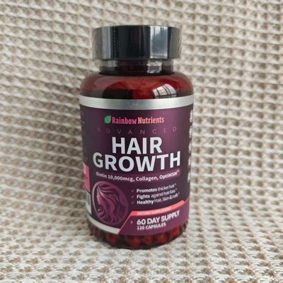 Rainbow Nutrients Hair Growth Vitamins, 10000mcg Biotin & Collagen, Promotes Thi