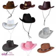 Adult Texan Cowgirl & Cowboy Hats Mens Ladies Western Wild West Stag Hen Parties