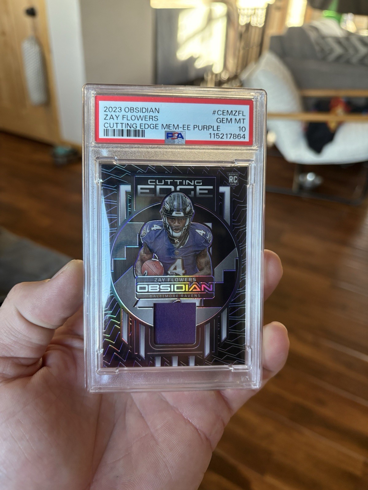 2023 Panini Obsidian - Cutting Edge Mem Purple Zay Flowers #CEM-ZFL /75 Ravens