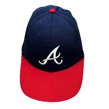 Atlanta Braves Hat Cap Strap Back Blue Red Plain Logo Twill Base Ball Dad MLB K