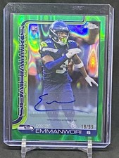 2025 TOPPS CHROME NICK EMMANWORI ROOKIE AUTOGRAPH GREEN LAVA REFRACTOR 18/99