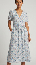 Per Una Wrap Midi Dress UK 12 Paisley Blue BNWTR Tie Waist Viscose Boho Summer