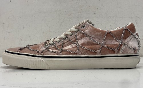 Vans x Sandy Liang Old Skool Pink Velvet Chains Sneakers Size Women 12 Men 10.5
