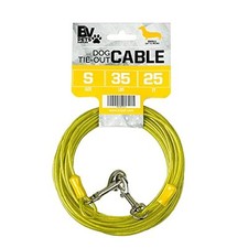 Dog Tie Out Cable 25 Feet - Heavy Duty Dog Lead Up 35lbs/ 25ft/ Yellow Single