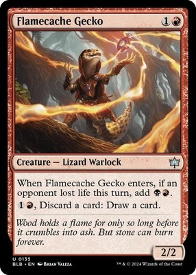 Flamecache Gecko - Bloomburrow #135 NM