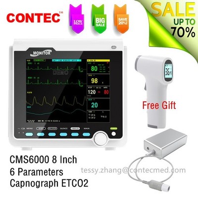 Patientenmonitor CMS6000 EKG RESP SpO2 NIBP TEMP ETCO2 Capnograph monitoring CO2