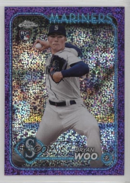 2024 Topps Chrome Purple Speckle Refractor 6/299 Bryan Woo #172 1g5d