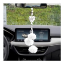 Bling Heart Diamond Car Hanging Accessories, Bling Love Heart and Cute White