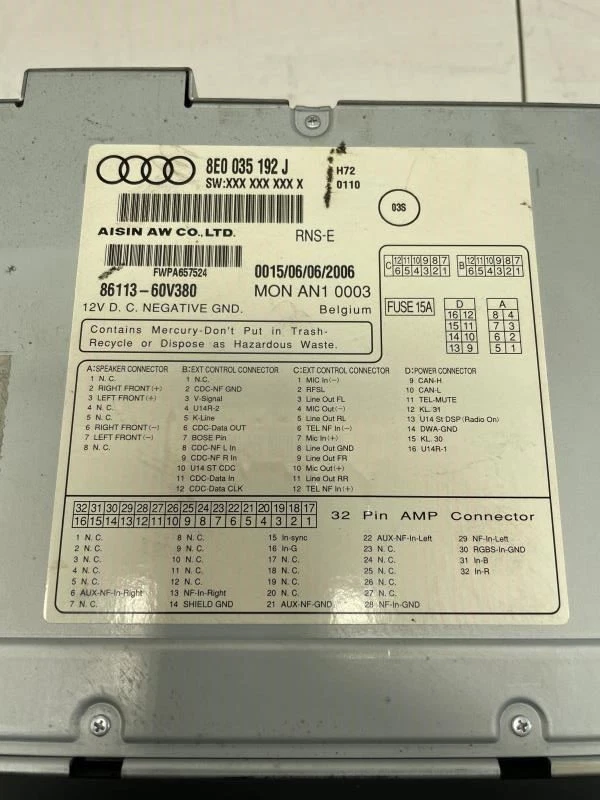 2007 AUDI A4 SEDAN AM FM RADIO RECEIVER NAVIGATION DISPLAY SCREEN OEM+ - Image 2 of 4