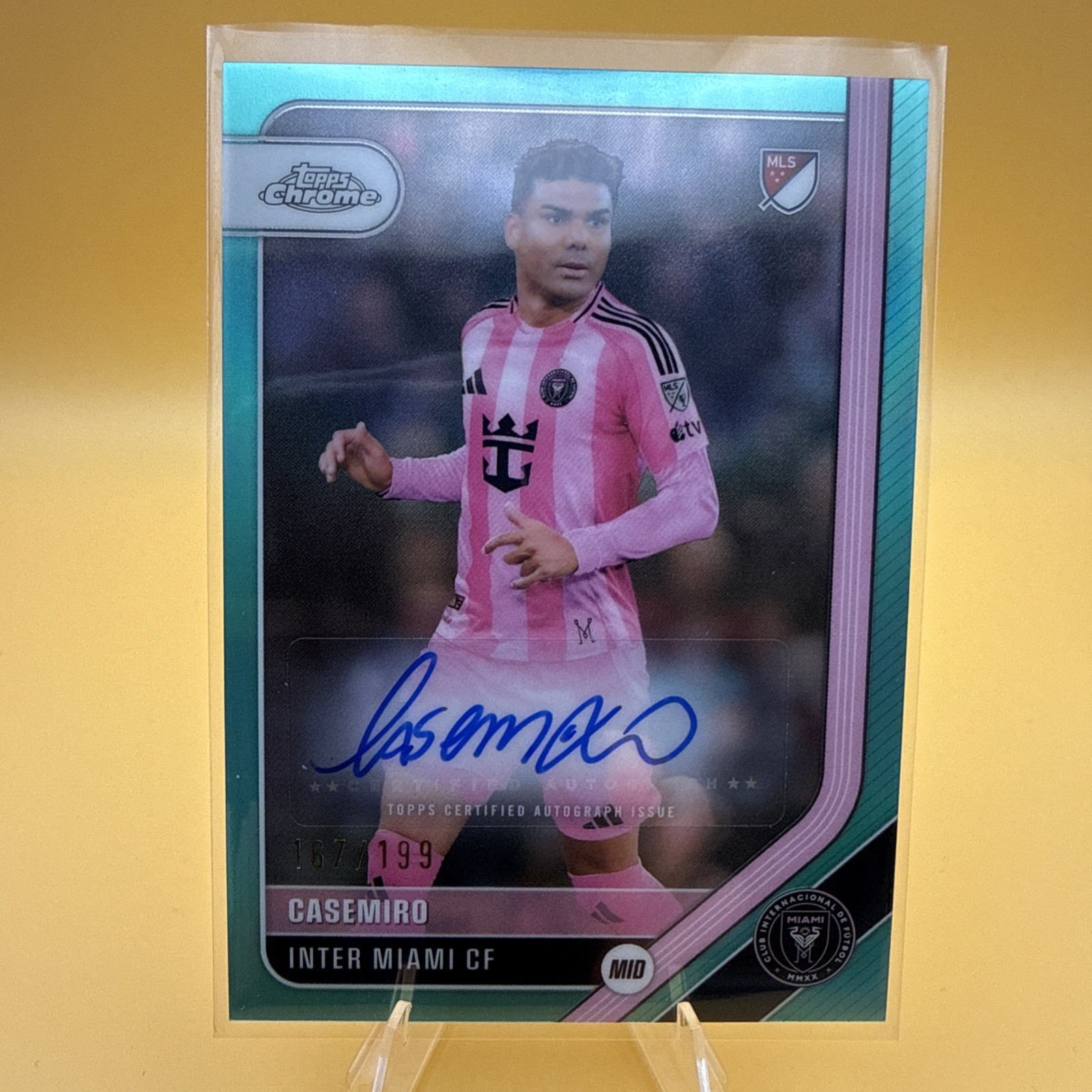 2026 Topps MLS Chrome Casemiro Inter Miami Auto Aqua #/199 CA-CA