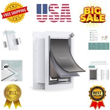 Pet Door for Wall,3-Flap,Steel Frame and Telescoping Tunnel, Aluminum Lock, D...