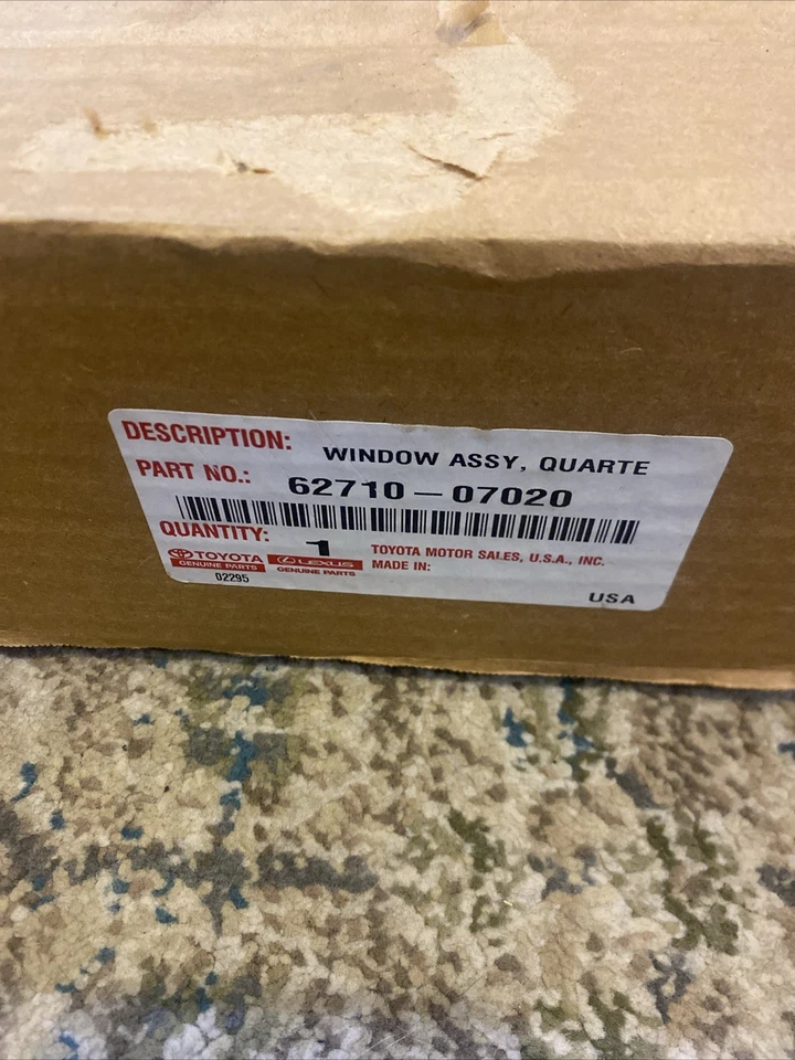13-18 丰田 Avalon 25 美分玻璃窗右乘客侧原始设备制造商 6271007020 全新 — 第 2/4 张图片