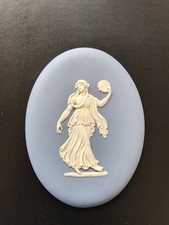 Wedgwood blaue Jasperware gro&szlig;e ovale Tanzstunden Plakette