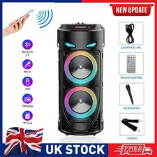 Image of Wireless Portable Bluetooth Party Speaker Sub Woofer Heavy Bass Sound System UK