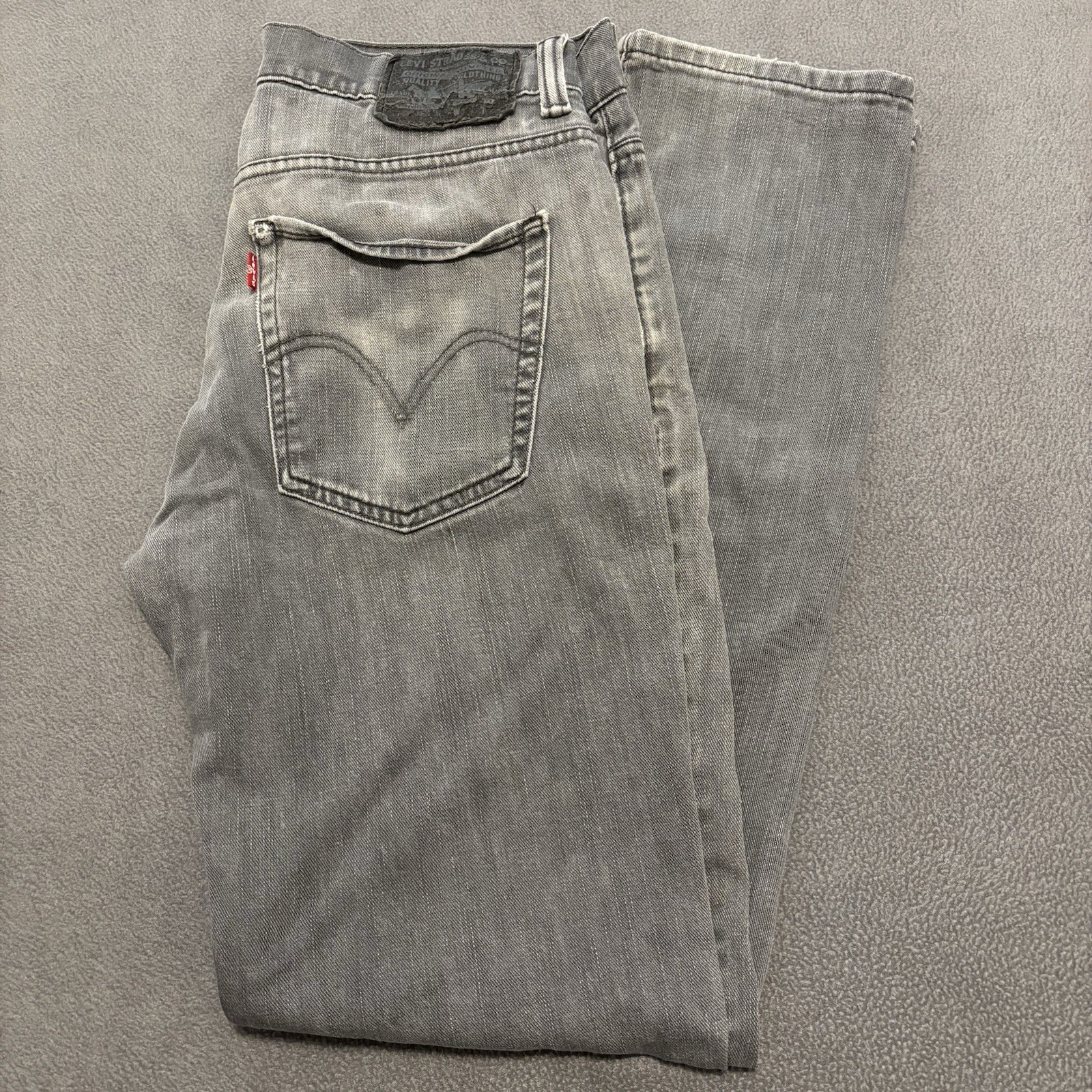 Vtg Levis 511 Skinny Fit Jeans Mens 32x34 Gray Light Wash Distressed Stretch