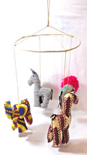 Handmade African Safari Animal Nursery Mobile, Elephant/Zebra/Lion/Giraffe