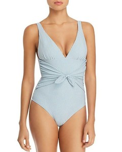 Nwt Shoshanna Pinstripe Tie Waist One Piece Swimsuit 2 215 Mjn22 Ebay