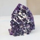 58g Natural violet Amethyst Quartz Crystal Druzy Obelisk Wand Healing S647