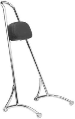 Burly Brand Sissy Bar W/ Pad Chrome Tall 20'' For Harley Davidson XL B13-1501C