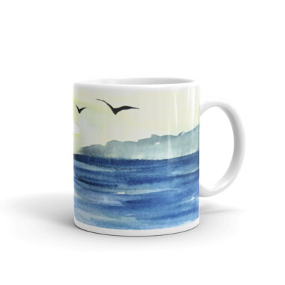 Seascape Painting Coffee Mug | Ocean beach mug | Coastal Kitchen Decor |  eBay
