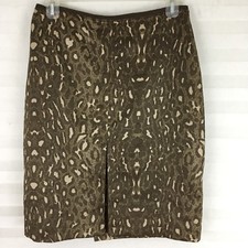 BCBG Maxazria Womens Skirt Size 6 Wool Silk Brown Beige Leightweight