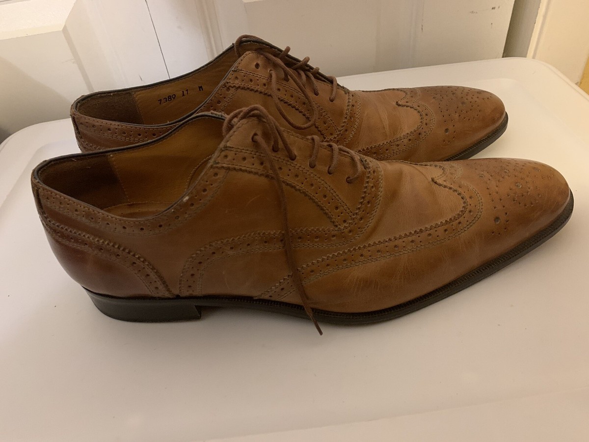 Brown 11.5 M, made in Italy genuine leather Mercanti fiorentini Wing Bal shoes. Mercanti Fiorentini Men main image 3
