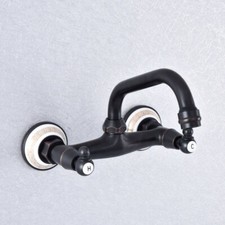 Wall Mount Black Oil Rubbed Brass Bathroom Sink Faucet Kitchen Mixer Tap fsf731