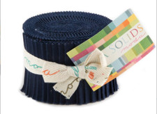 MODA Bella Solids Navy Blue Junior Jelly Roll