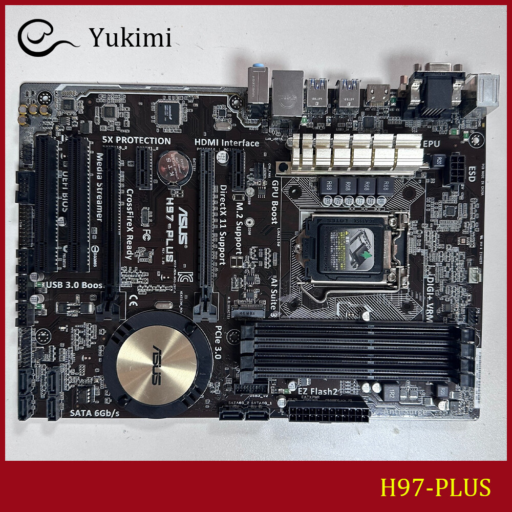 FOR ASUS H97-PLUS LGA 1150 VGA DVI HDMI 32GB ATX Motherboard Test