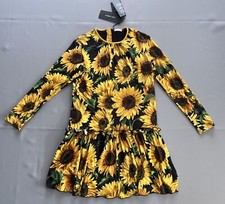 NEW, WITH TAGS DOLCE & GABBANA Kids GIRLS SUNFLOWER DROP WAIST DRESS SZ 9 / 10