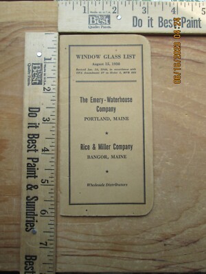 The Emery Waterhouse Company Portland Maine window glass list 1946
