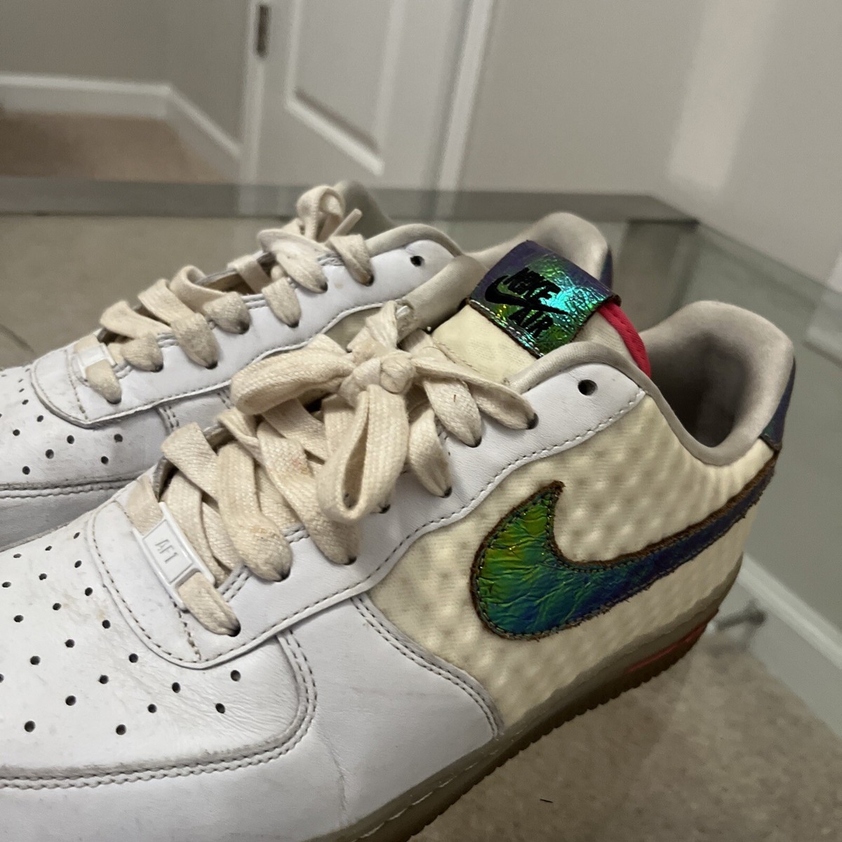 Nike Air Force 1 Low CMFT PRM QS Size 12 White Metallic Gold Punch