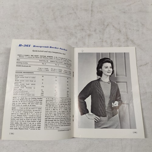 1963 Sweaters & Accessories Yarn Knitting Crochet Pattern Book Coats & Clark 140 - Picture 6 of 24