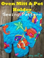 Oven Mitt & Pot Holder by Clay Sawyer Sewing Patterns Free Shipping!