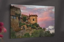 Montefioralle Detail with Pink Sky | Canvas Wrap