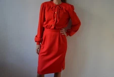 Valentino Miss V Women’s Vintage Red Wool Dress size 40