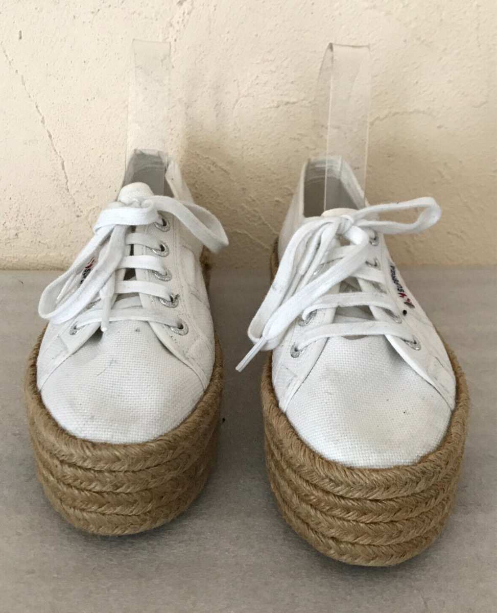 Tennis Superga 2730 Compensées – Espadrilles Coton, Couleur Pêche, Taille 36, Bon état