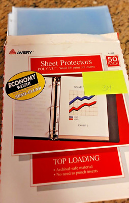 Avery Top-Load Poly Sheet Protectors Heavy Gauge Letter Nonglare 34/Box ...
