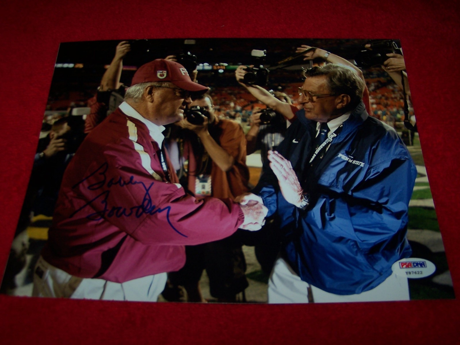 BOBBY BOWDEN Autographed Signed FLORIDA STATE PHOTO WITH JOE PATERNO PSA CERTIFIED 