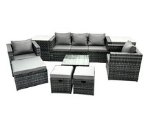 Fimous Outdoor Rattan Garden Furniture Sofa Set with Square Coffee Table Chairs