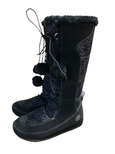 Timberland Girls 36970 Black Gray Printed Knee High Winter Boots Juniors Size 5 |