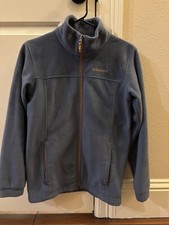 Columbia Youth Boys Fleece Jacket Size L 14-16 Blue/Gray Full Zip Mock Neck