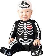 Silly Skeleton Child Baby Toddler Boys Girls Costume Jumpsuit Cap NEW