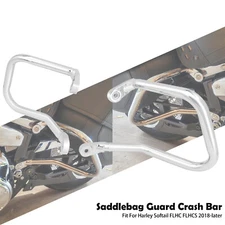 Rear Saddlebag Chrome Guard Crash Bar For Harley Softail Heritage Classic 18-25