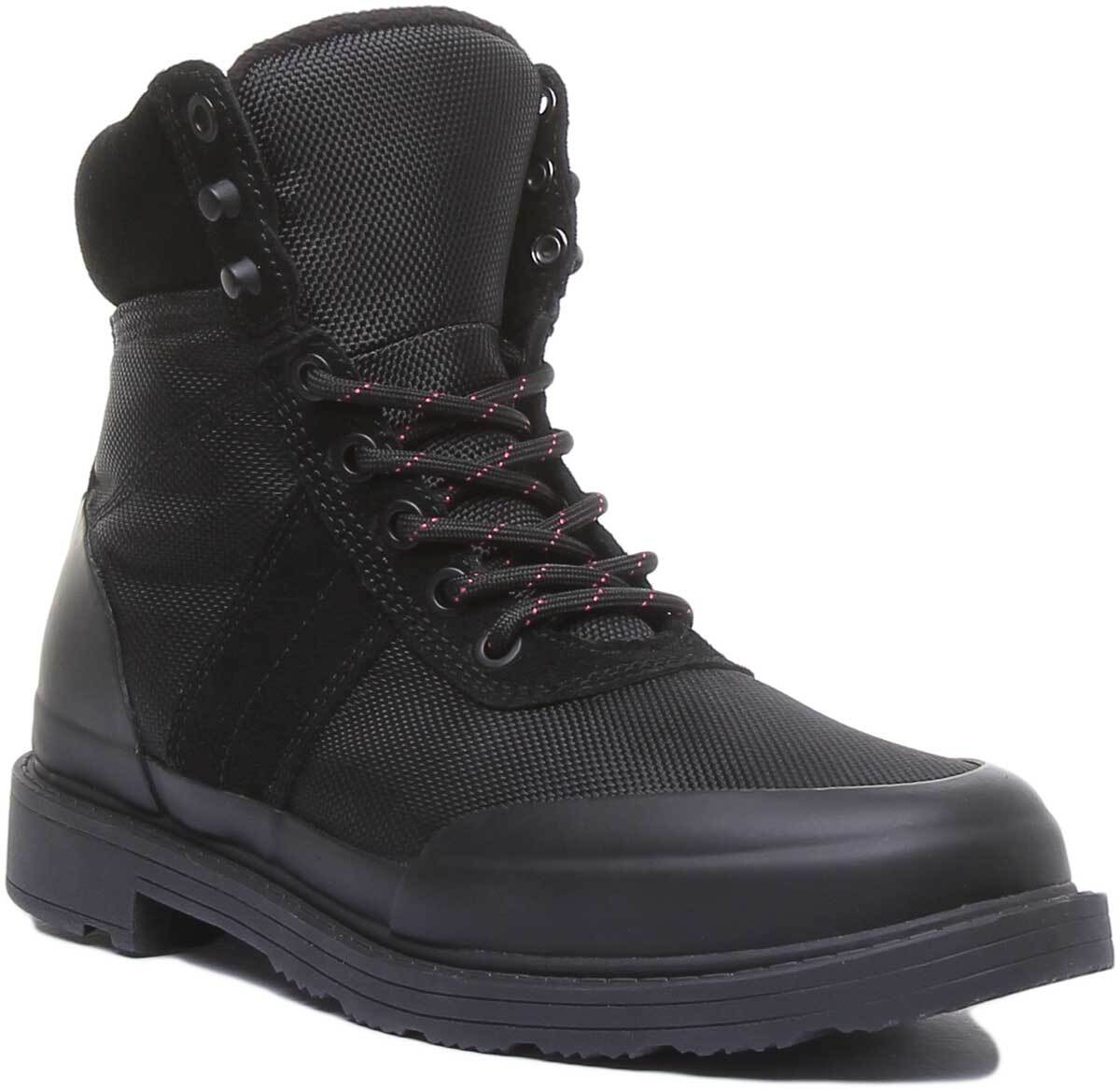 Hunter Insulated Womens Water Resistant Combat Boots In Black UK Sizes