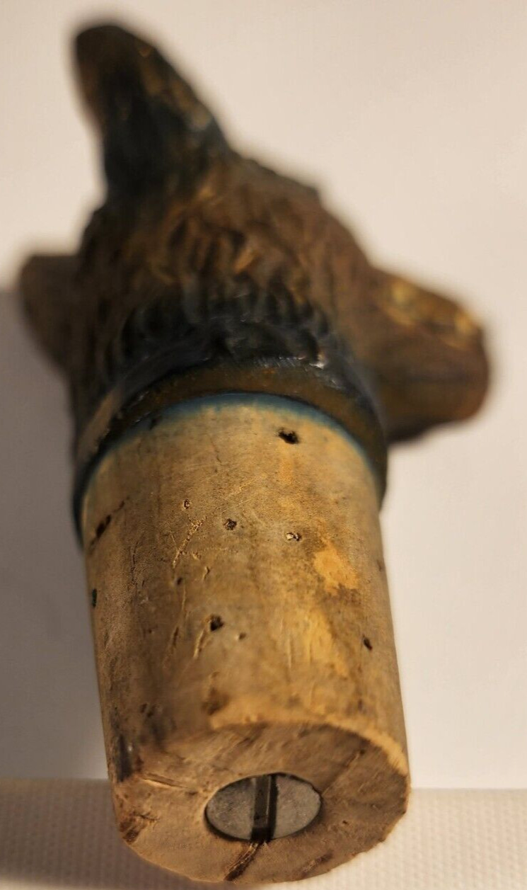 ANTIQUE DOG BOTTLE STOPPER POSSIBLY GERMAN SHEPHERD